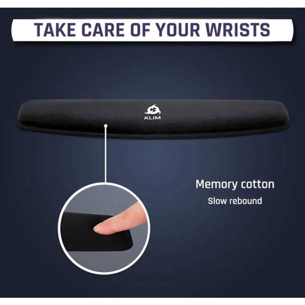 KLIM Memory Foam Black Wrist Rest for Keyboards NEW